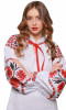 Женская вышиванка «Цветы зари» с красно-черным орнаментом