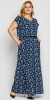 Платье «Влада» синего цвета с принтом-камни