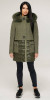 Зимове пальто «Полетто» оливкового кольору 46 розмір