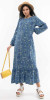 Платье «Дания» синего цвета с принтом