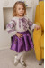 Вишиванка для дівчинки «Галинка» білого кольору з фіолетовим орнаментом