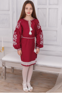 Сукня для дівчинки «Тетянка» бордового кольору