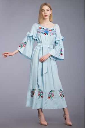 Платье «Оксына» голубого цвета