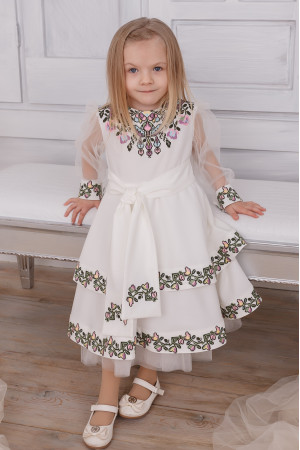 Платье для девочки «Вероника» белого цвета