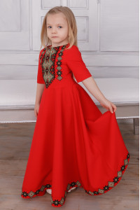 Платье для девочки «Ярослава» красного цвета