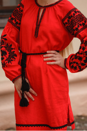 Сукня «Рудана» червоного кольору, коротка