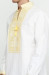 Вышиванка мужская «Ставр» белого цвета с желтым орнаментом