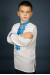 Вышиванка для мальчика «Ростислав» с голубым орнаментом