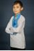 Вышиванка для мальчика «Марьянчик» с голубым орнаментом