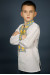 Вышиванка для мальчика «Марьянчик» с желто-голубым орнаментом