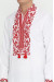 Вышиванка мужская «Тимофей» белого цвета с красным орнаментом