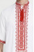 Вышиванка мужская «Мирон» с красным орнаментом