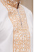 Вышиванка мужская «Устин» белого цвета с коричневым орнаментом