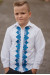 Вышиванка для мальчика «Устин» с голубым орнаментом