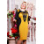 Dress "Julia" black with mustard