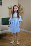 Dress for a girl "Floral smooth" light blue