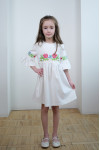 Dress for a girl "Floral smooth" in white