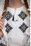 Embroidered shirt for girls "Tenderness Web" in white with black ornament