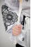 Embroidered shirt for girls "Tenderness Web" in white with black ornament