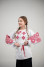 Embroidered shirt for girls "Tenderness Web" in white with red ornament