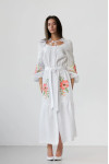 Вышитое платье «Розквіт» белого цвета