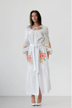 Вишита сукня «Розквіт» білого кольору