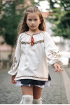 Embroidered shirt for girls "Father's Gift" in linen color