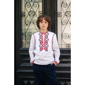 Вишиванка для хлопчика «Батьківський дар» білого кольору