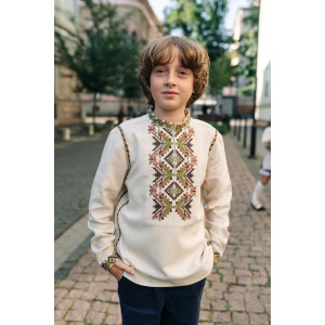 Вишиванка для хлопчика «Батьківський дар» кольору льону