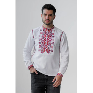 Чоловіча вишиванка «Батьківський дар» білого кольору