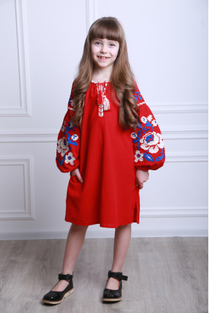 Сукня для дівчинки «Левада» червоного кольору