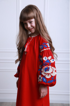 Платье для девочки «Левада» красного цвета