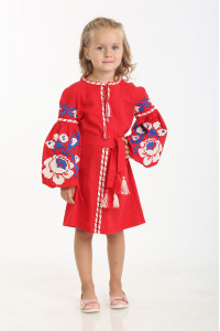 Платье для девочки «Левада» красное