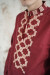 Мужская вышиванка «Грация» бордового цвета