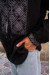 Мужская вышиванка «Атаман» черная с серым орнаментом