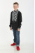 Вышиванка для мальчика «Атаман» черная с белым орнаментом