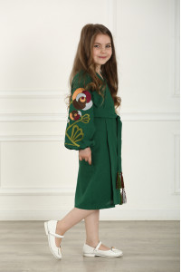 Сукня для дівчинки «Квіткова гілка» зеленого кольору