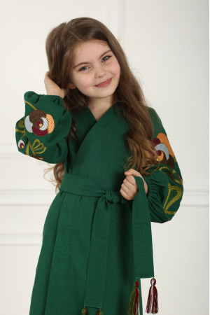 Сукня для дівчинки «Квіткова гілка» зеленого кольору