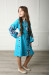 Платье для девочки «Врода Бохо» бирюзового цвета