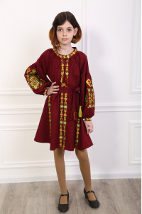 Платье для девочки «Врода Бохо» цвета марсала