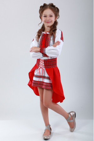 Костюм для девочки «Украинка» красного цвета