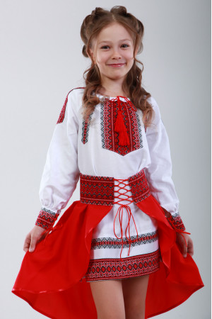 Костюм для дівчинки «Українка» червоного кольору