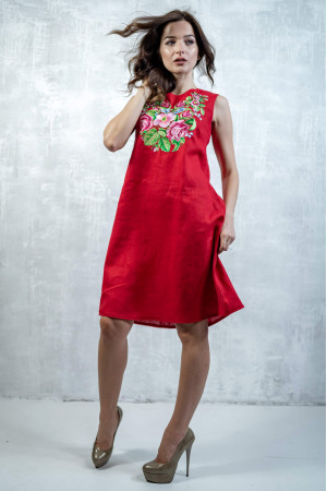 Платье «Звуки лета» красного цвета