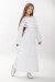Платье для девочки «Шелест цветов» белого цвета с белым орнаментом
