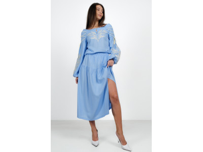 Embroidered "Native Ear of Wheat" blue