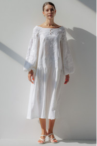 Вишита сукня «Романтика» білого кольору