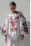 Embroidered dress "Romance" in white with cherry ornament