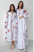 Комплект вишитих суконь «Українська традиція» білого кольору з червоним орнаментом