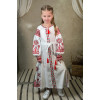 Dress for a girl "Luxury-2" white with red and black ornament