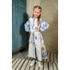 Dress for girls "Luxury-2" white with blue ornament